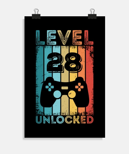 Póster nivel de juego 28 desbloqueado 28 cumpl