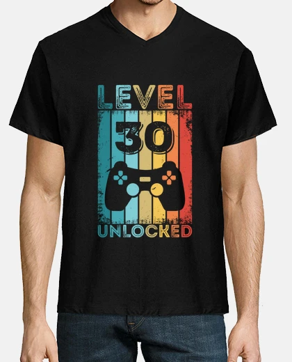 Camiseta nivel de juego 30 desbloqueado 30 cumpl
