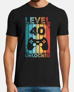 Camiseta nivel de juego 40 desbloqueado 40 cumpl