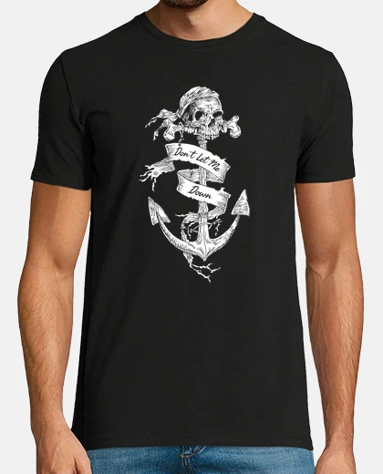 Camiseta no me dejes bajar el cráneo-ancla