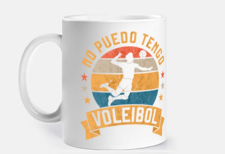 Taza no puedo jugar voleibol