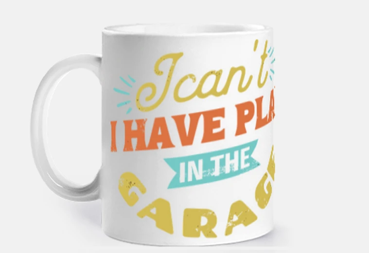 Taza no puedo tengo planes en el garaje