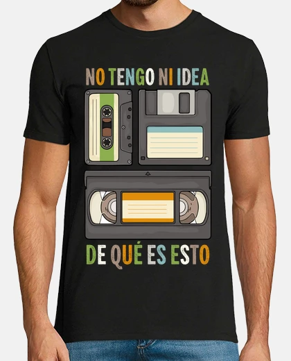 Camiseta No Tengo Ni Idea 80s 90s Retro Cassette VHS Ochenteras