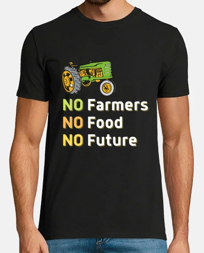 T-shirt nofarmers nofood nofuture con trattore