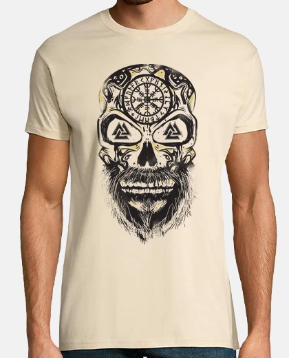Tee-shirt noir vikings cr&acirc;ne