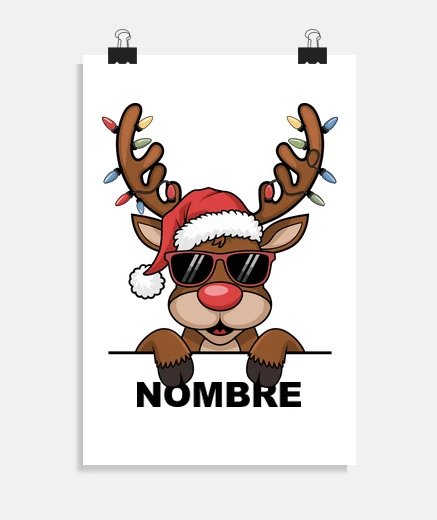 Nombre personalizado reno de Navidad