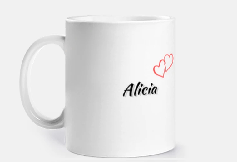 Tazza nome alicia cuore rosa semplice