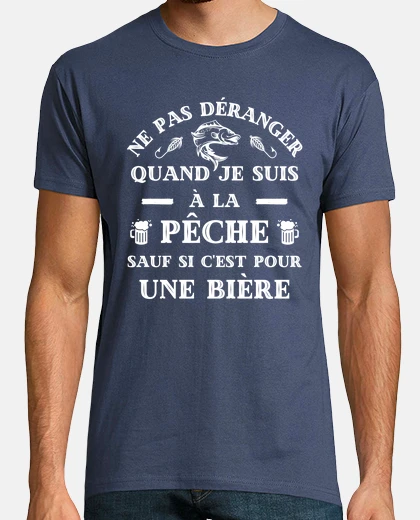 T-shirt non disturbare l39umorismo pescando bir