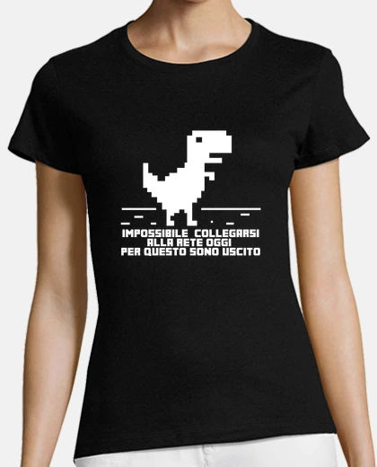 T-shirt NON FUNZIONA INTERNET T-REX ZOMBIE PIXEL