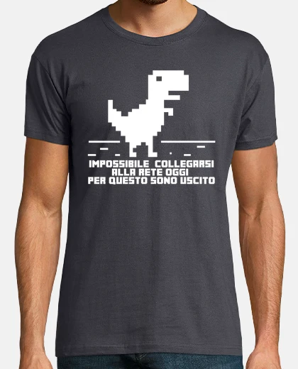 T-shirt NON FUNZIONA INTERNET T-REX ZOMBIE PIXEL