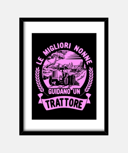 Quadro Nonna Contadina Trattore Divertente