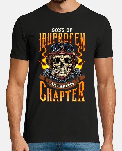 T-shirt nonno biker sons dell&#39;anarchia ibuprofene artrite nonni