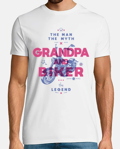 T-shirt nonno e motociclista