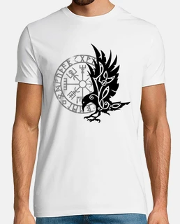 nórdico cuervo vegvisir símbolo vikingo
