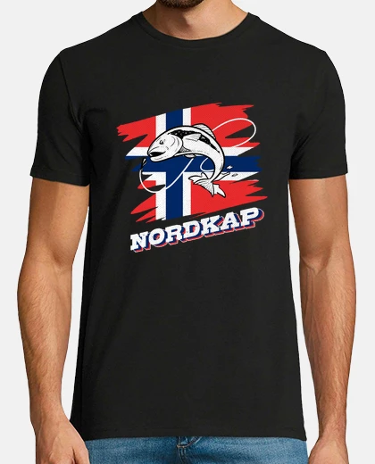 Tee-shirt norvège voyage de pêche pêcheur du cap nord des lofoten