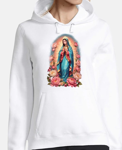 Felpa nostra signora di guadalupe vergine delle peonie rosa latine