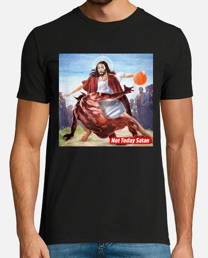 Jesus Crossing Up Satan Basketball T-Shirt - DE Jesus Crossing Up Satan Basketball T-Shirt - DE