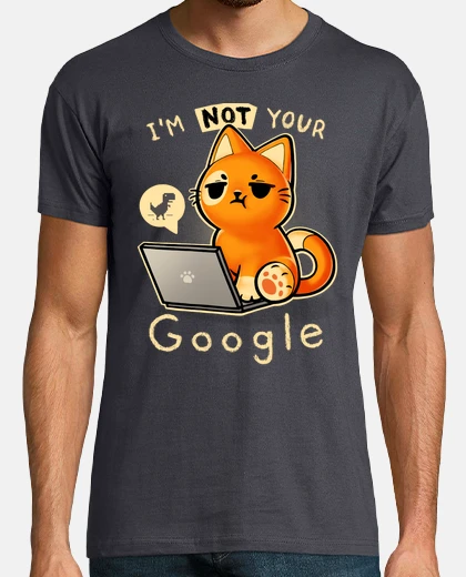 Tee-shirt not your google - chat d&#39;ordinateur portable - chaton en colère