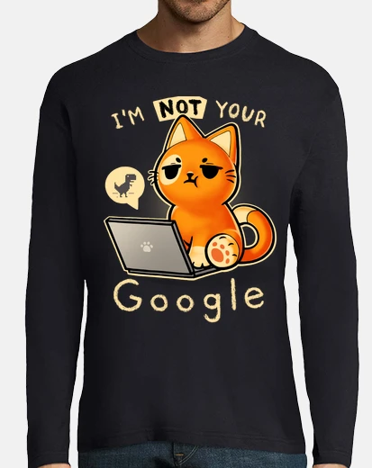 Camiseta Not your Google - Laptop cat  Angry kit