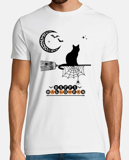 T-shirt notte delle streghe e gatto neri