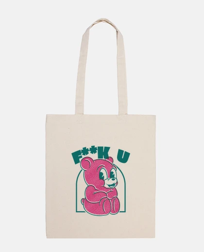 Sac nounours , petit ours , ourson , fuck, sac femme, antisociale,