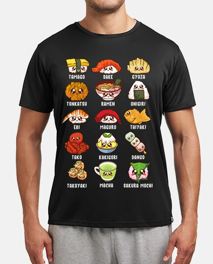 Tee-shirt nourriture japonaise sushi ramen kawaii cadeau japon anime manga
