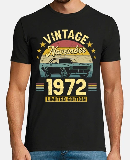 T-shirt November 1972 Vintage, 50th Birthday