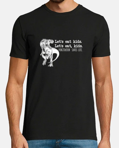 T-shirt novità umorismo dinosauri professori maglietta regalo divertente punteggiatura salva vite inglese pr