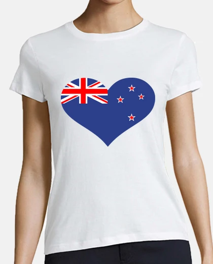 Playera nueva zelanda bandera del corazón