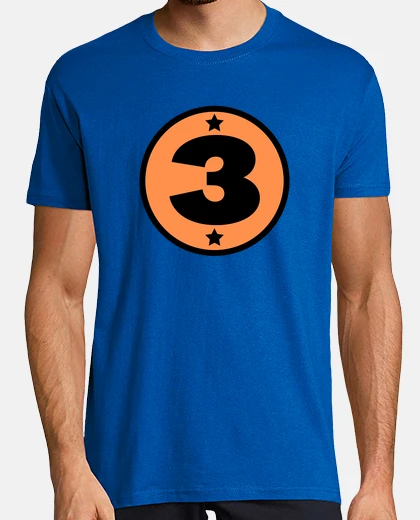 Camiseta número 3 naranja negro edad deporte