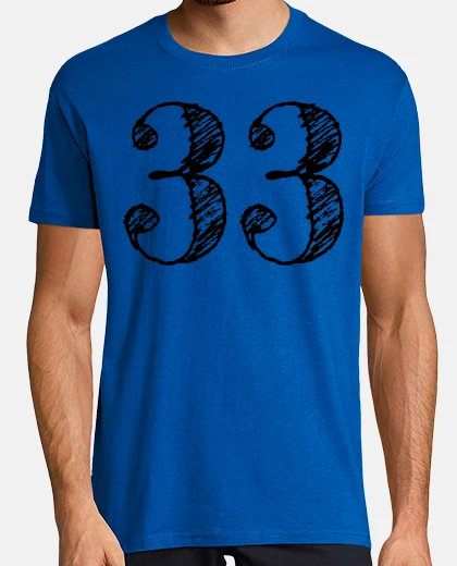 Camiseta número 33 número treinta y tres
