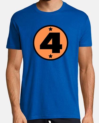 Camiseta número 4 naranja negro edad deporte