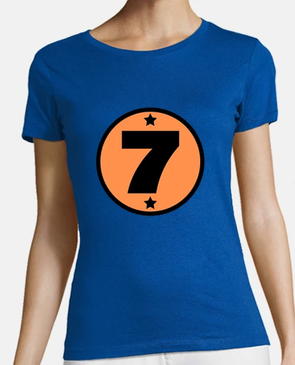 Playera número 7 naranja negro edad deporte