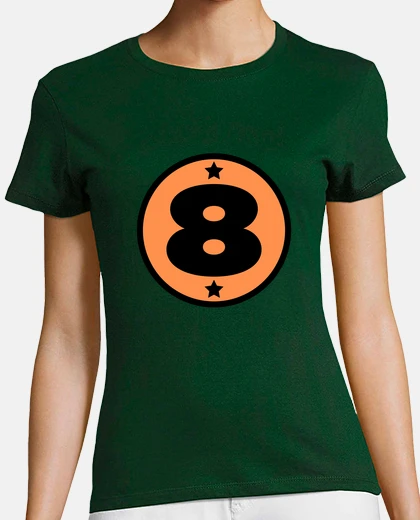 T-shirt numero 8 arancione black age sport