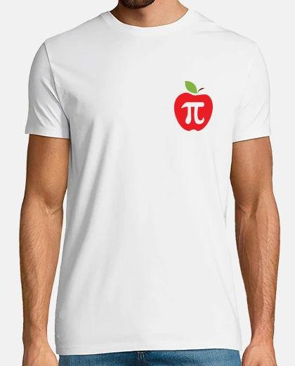T-shirt numero pi matematica mela logo rosso tasca marchio di moda