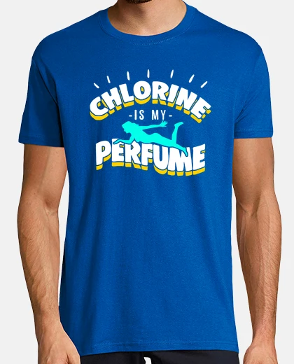 T-shirt nuotatore divertente di cloro di nuoto
