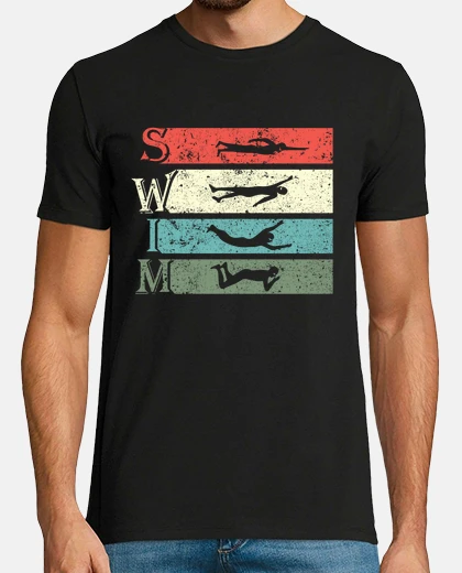 T-shirt nuotatori nuotatori vintage retrò nuota