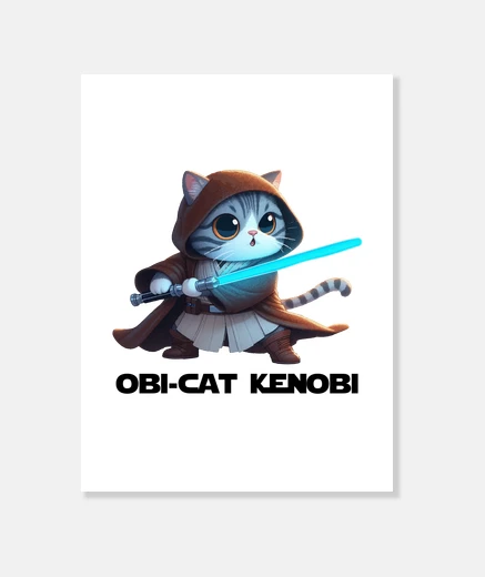 Stampa obi-cat ken obi lettere bianca s