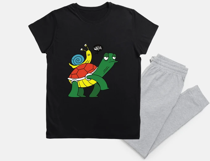 Pajama obv - snail on turtle