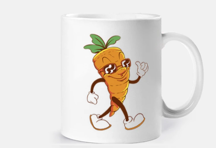 Tazza occhiali da sole di carota umoristici vintage , succo di carota,