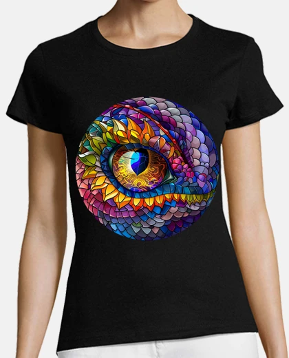 T-shirt occhio del drago arcobaleno