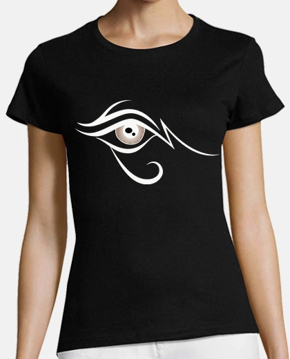 T-shirt occhio di horus bianco e marrone