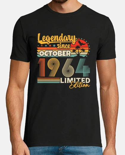 Tee-shirt Octobre 1964 Vintage D anniversaire