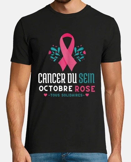 Tee-shirt octobre rose cancer du sein cadeau