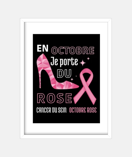 Cadre octobre rose cancer du sein cadeau