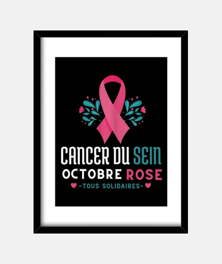Cadre octobre rose cancer du sein cadeau