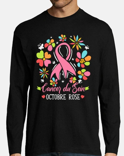 Tee-shirt Octobre Ruban Rose Cancer du Sein