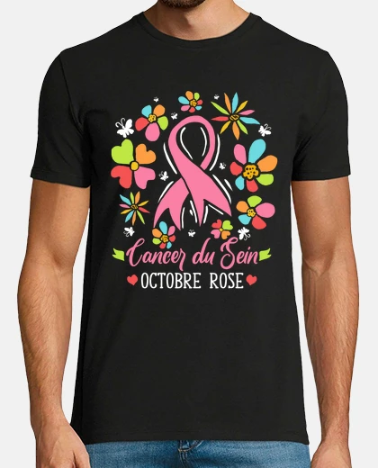 Tee-shirt Octobre Ruban Rose Cancer du Sein