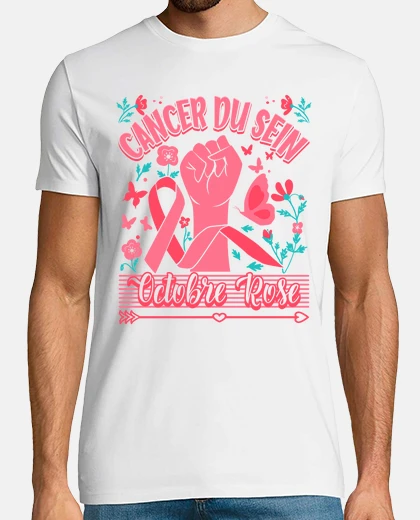 Tee-shirt Octobre Ruban Rose Cancer du Sein