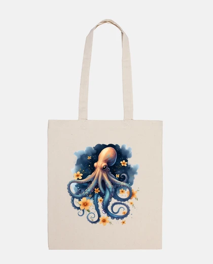 Bag octopus octopus flowers boho